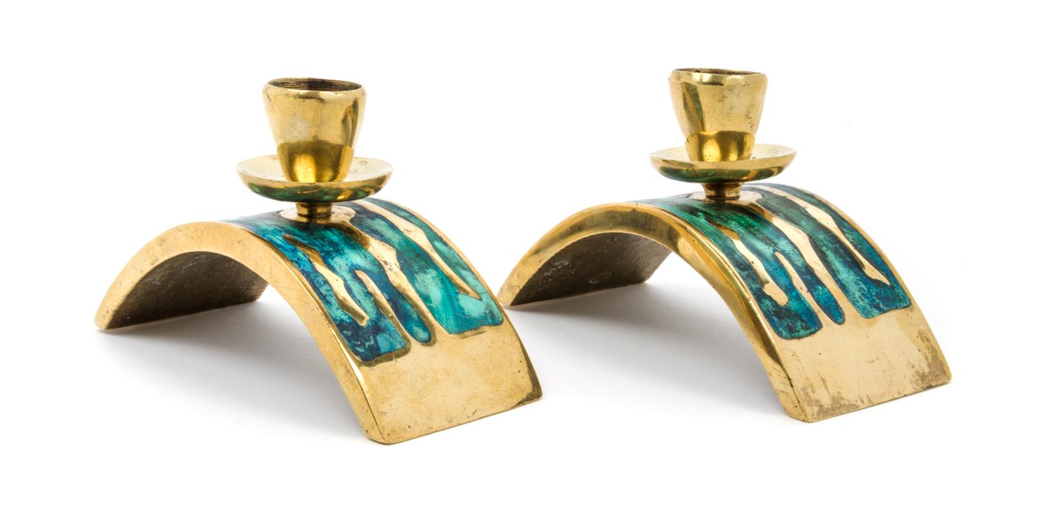Pepe Mendoza, MEXICO, 1960s, a pair of candlesticks