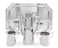 An American Silver Four-Piece Coffee Service, Redlich & Company, New York, NY, retailed by Cartier, comprising a coffee pot, a creamer,