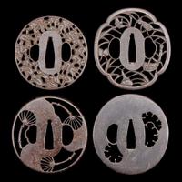 A group of eight Japanese pierced iron and metal tsuba 刀镡一组八件 Edo period ??