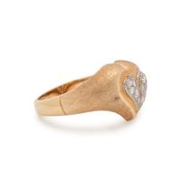 YELLOW GOLD AND DIAMOND HEART RING