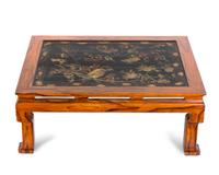 A Chinese Faux Bois and Coromandel Lacquer Low Table — 20TH CENTURY
