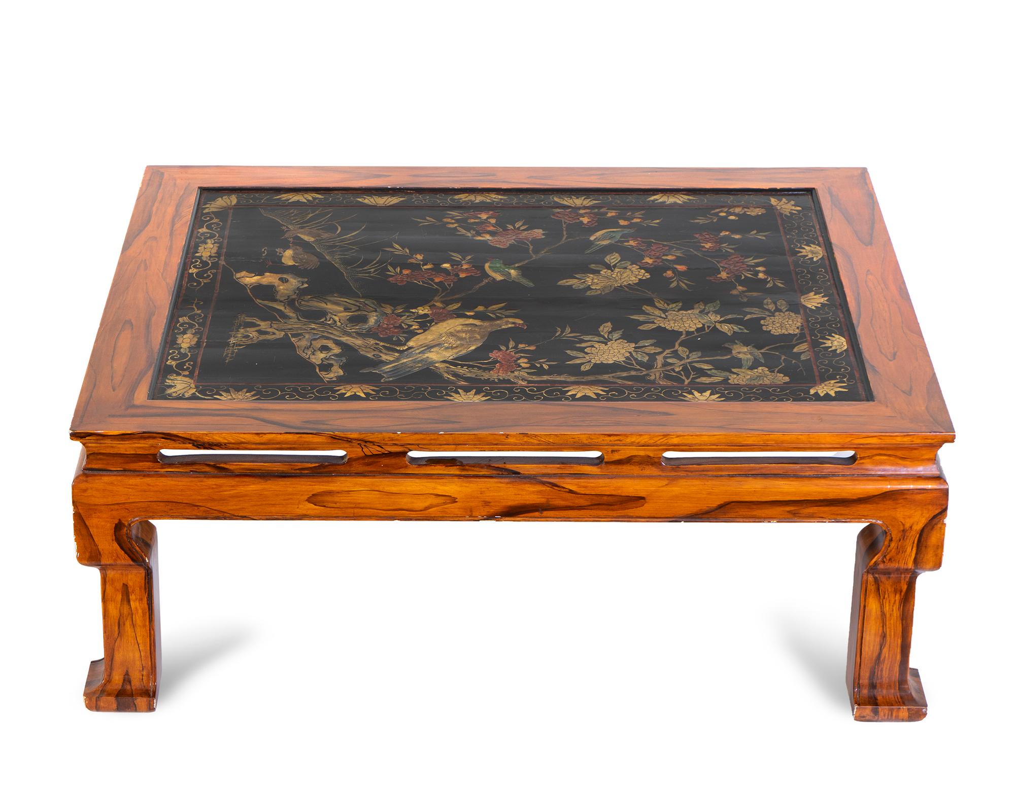 A Chinese Faux Bois and Coromandel Lacquer Low Table — 20TH CENTURY