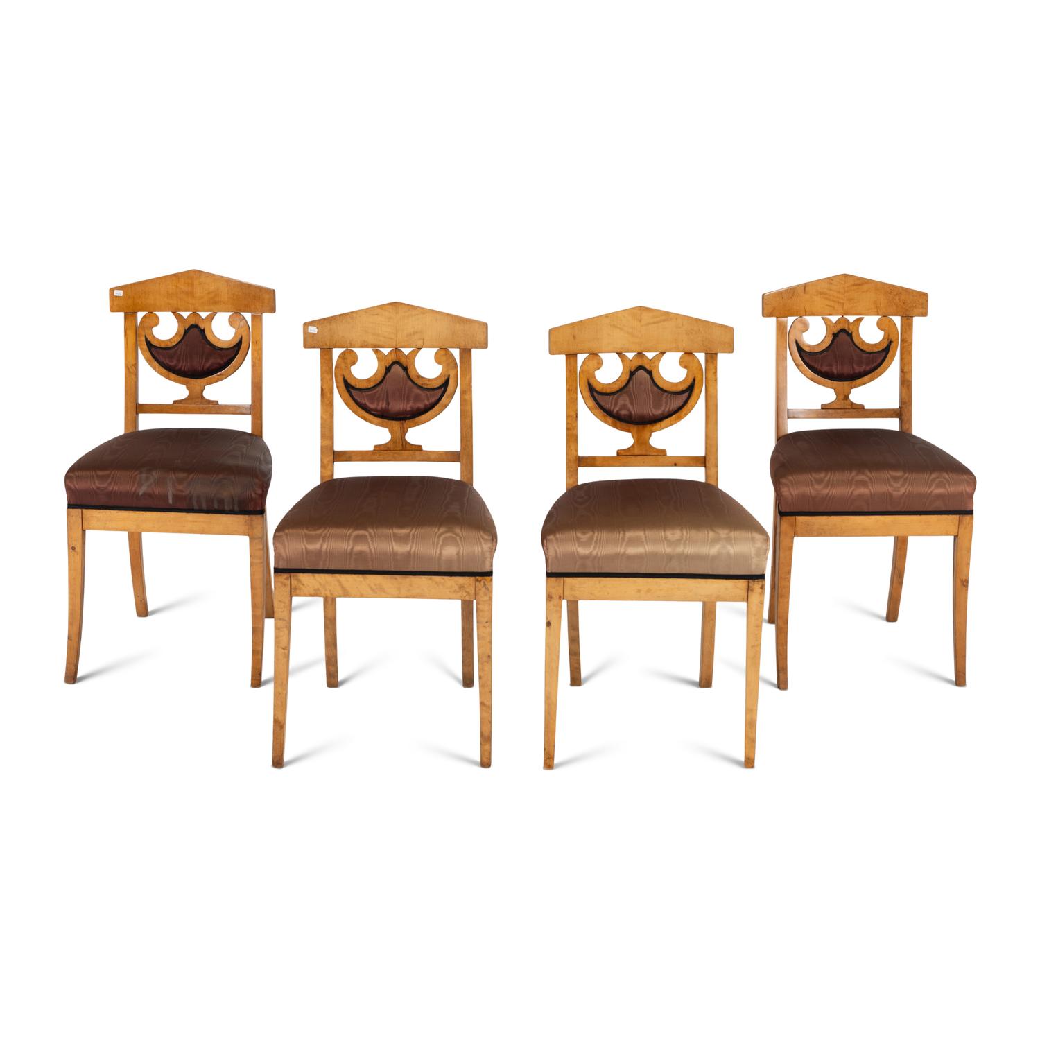 A Set of Four Biedermeier Side Chairs