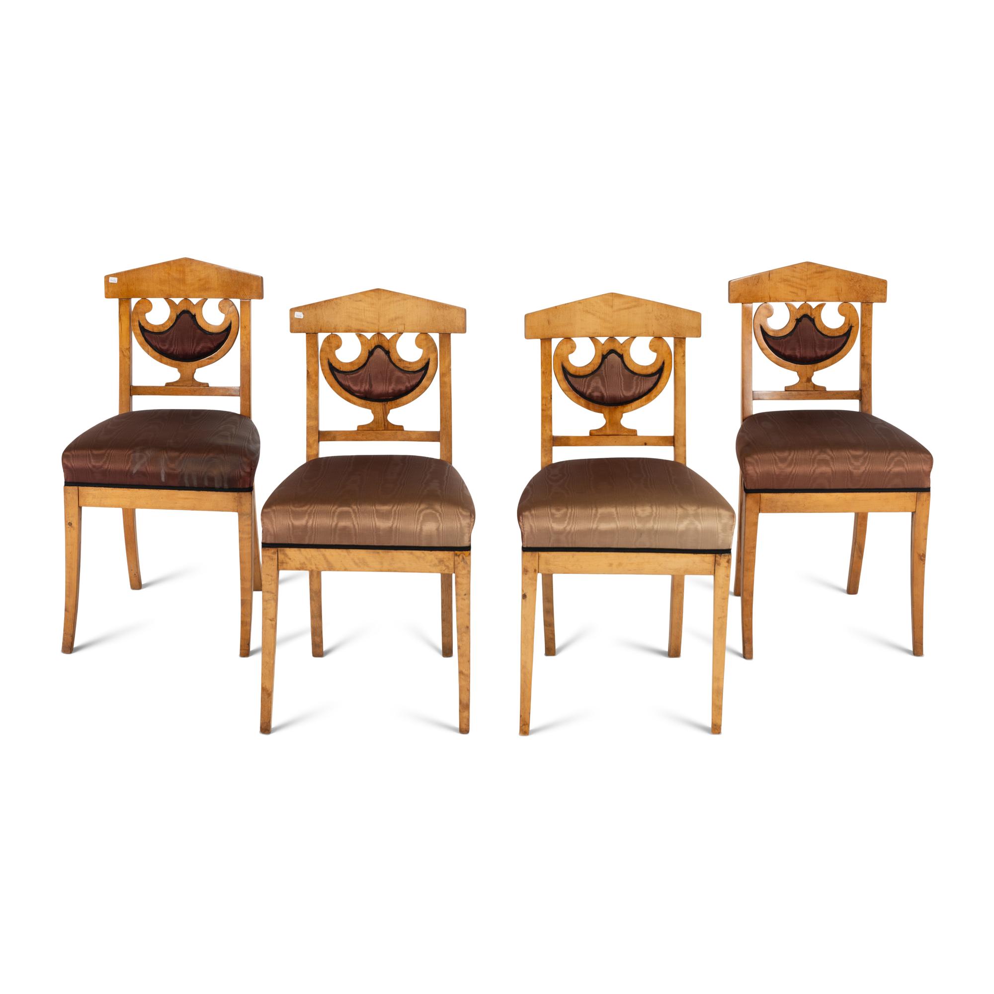 A Set of Four Biedermeier Side Chairs