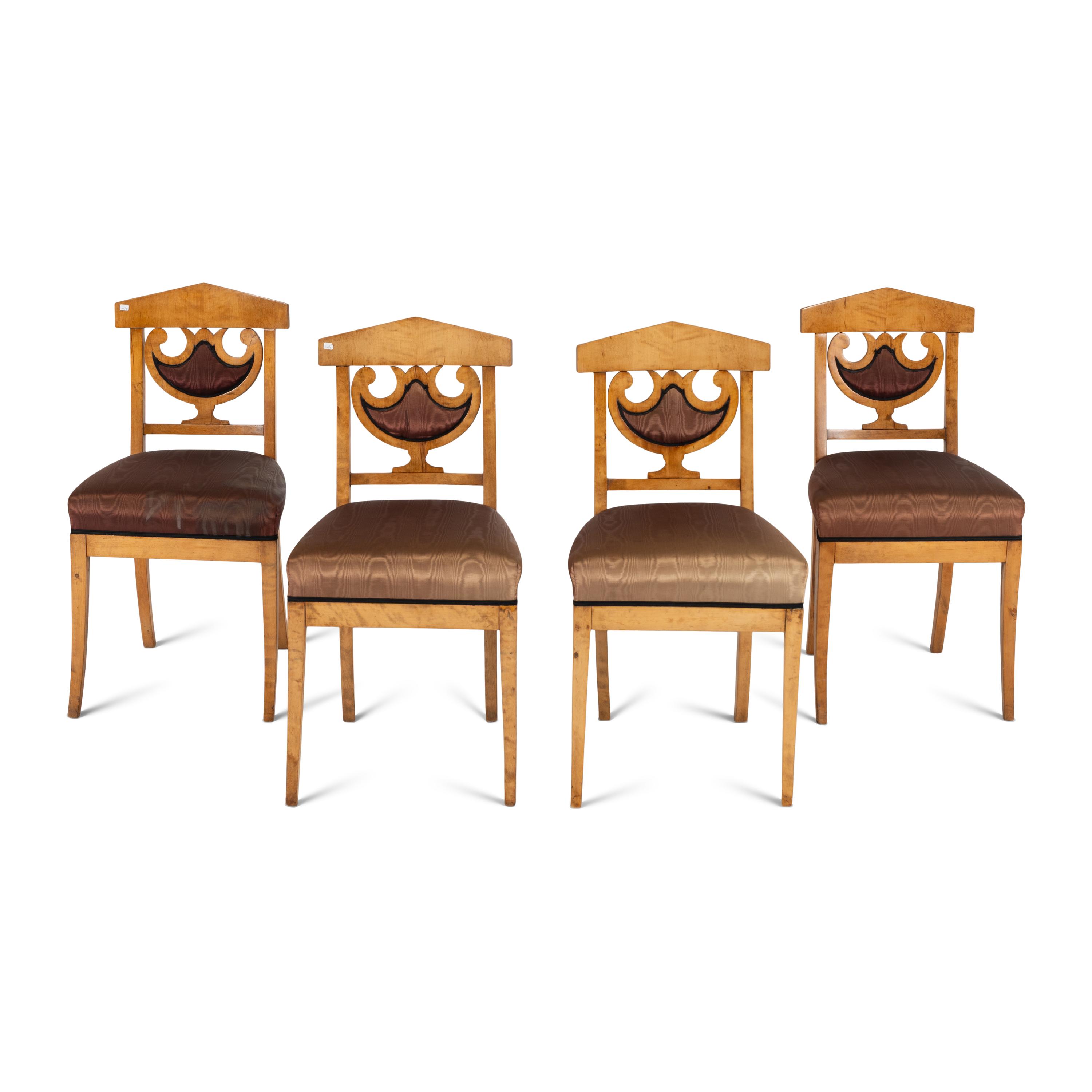 A Set of Four Biedermeier Side Chairs