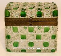 A French Cut to Clear Glass Table Casket Width 5 1/2 inches. — 20TH CENTURY