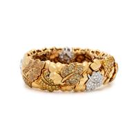 VAN CLEEF & ARPELS, YELLOW GOLD, DIAMOND, AND COLORED DIAMOND BRACELET