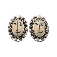 Sterling Silver Maskette Post Earrings, 1992