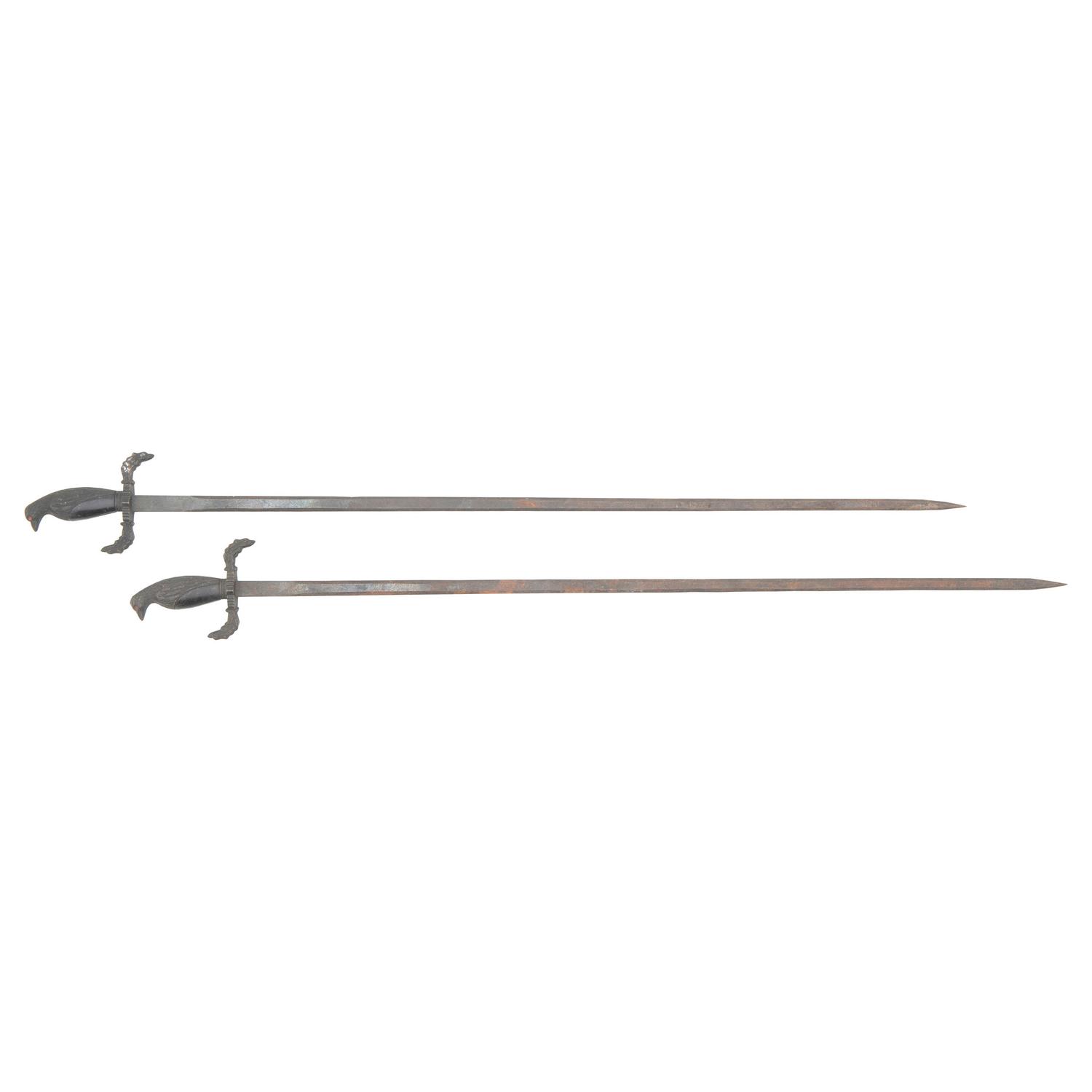 Pair of Raven Pommel Court Swords
