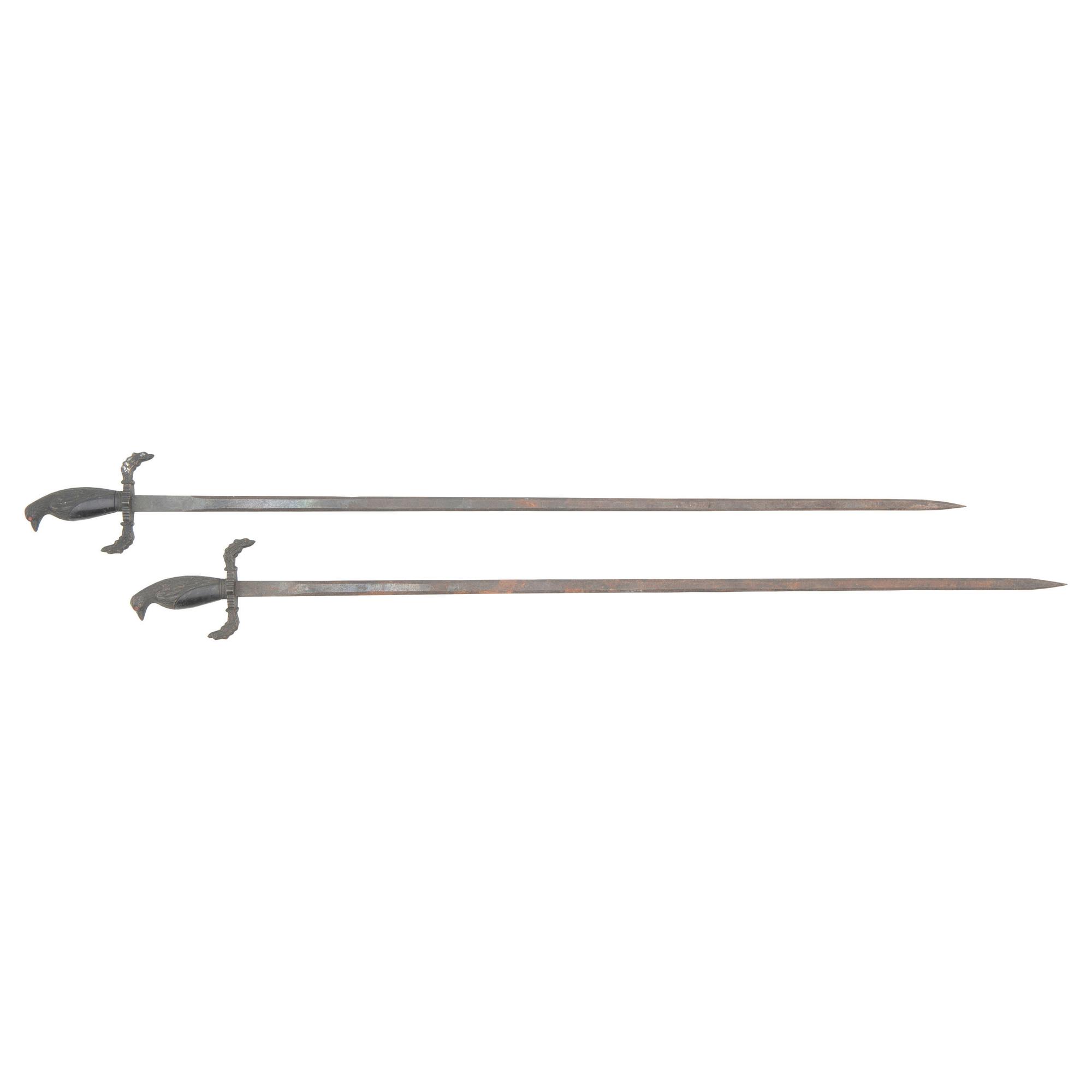 Pair of Raven Pommel Court Swords
