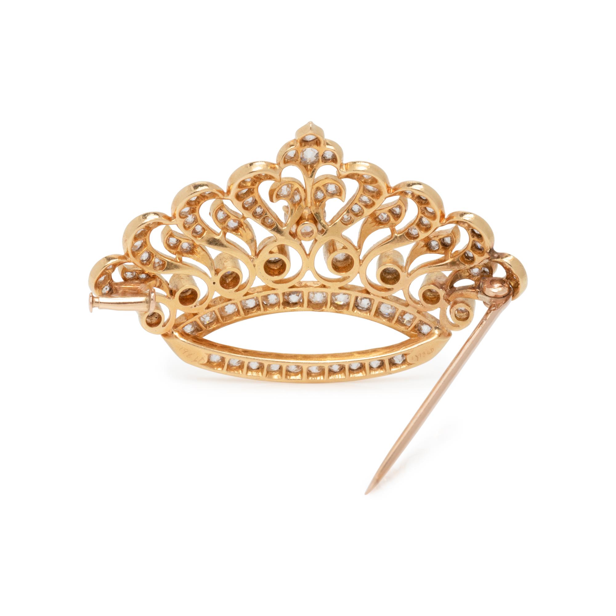 DIAMOND CROWN BROOCH