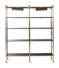 Two Contemporary Brass and Lacquer "Porter" Etageres