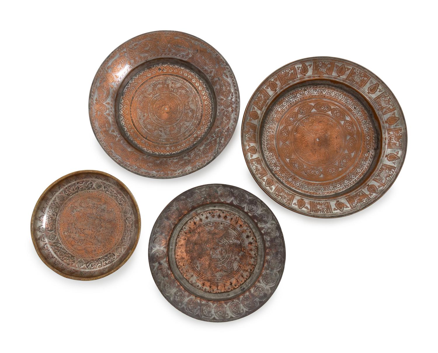 Seven Tinned Copper Items