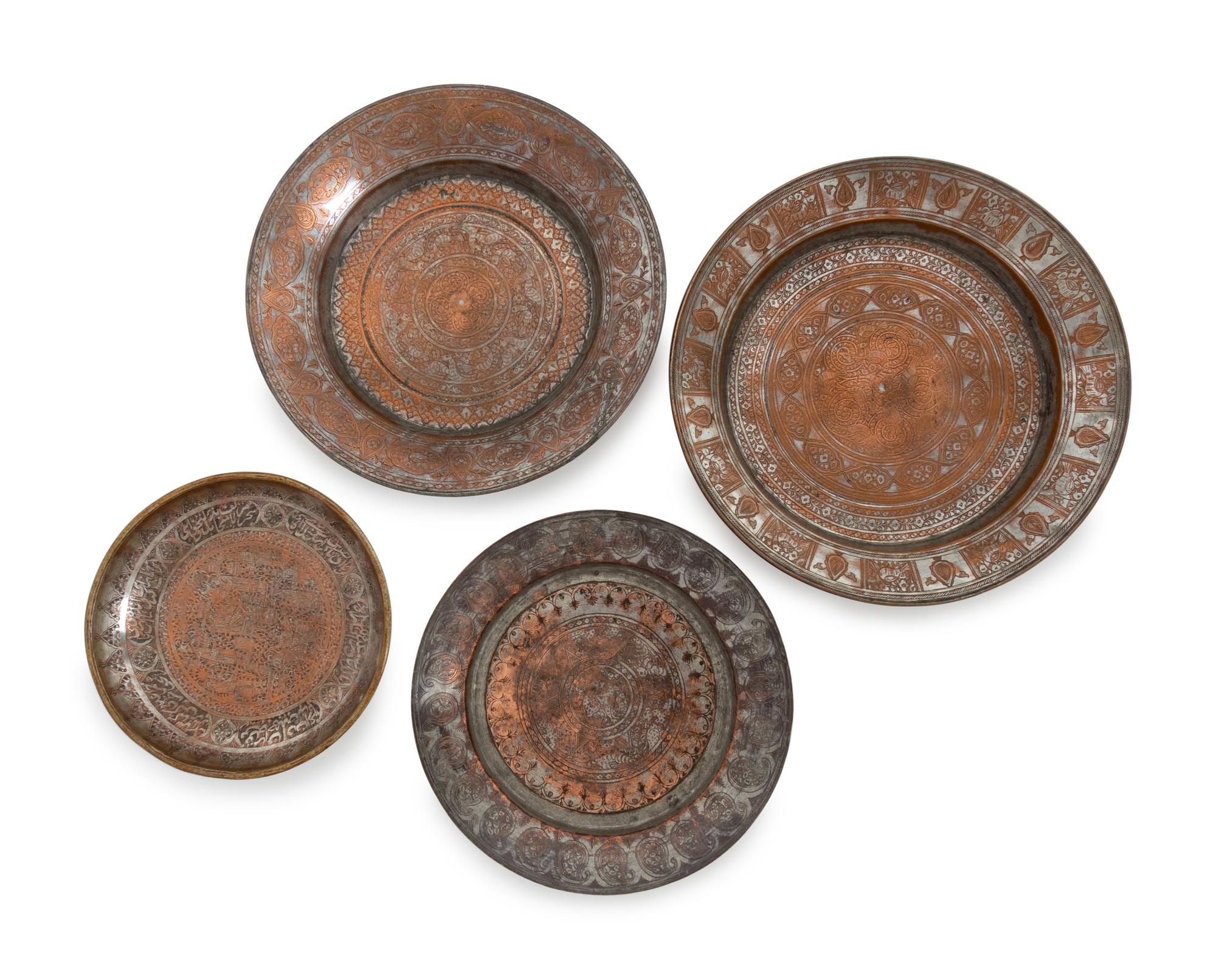 Seven Tinned Copper Items