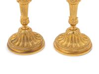 A Pair of Louis XVI Style Gilt Bronze Candlesticks
