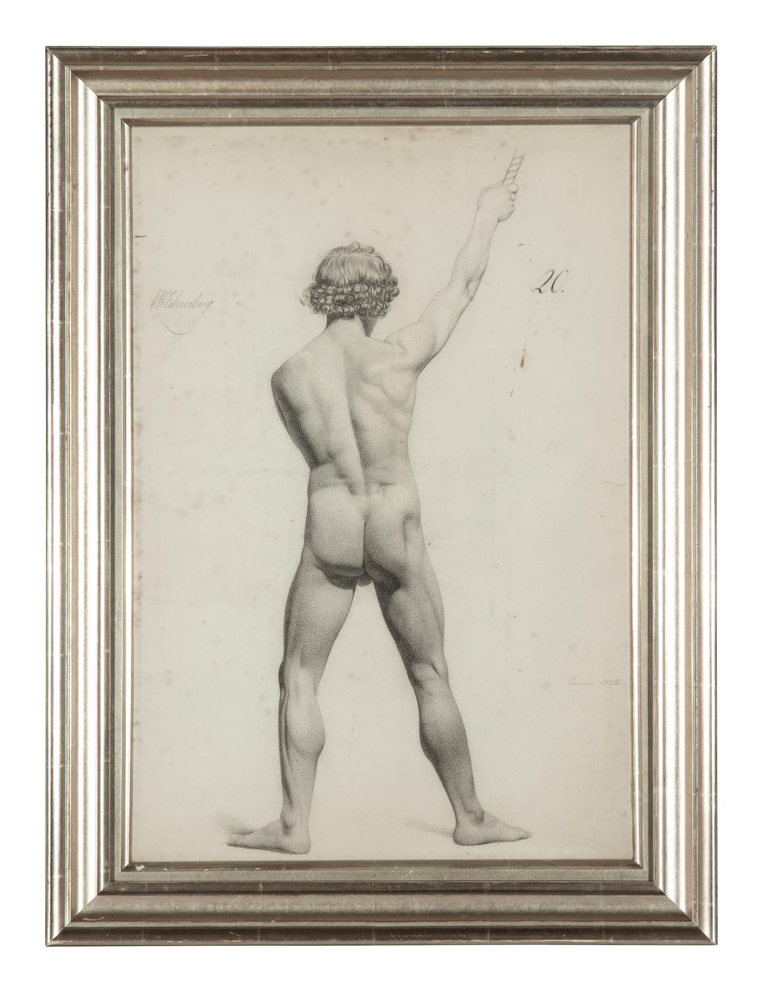 A Group of Three Male Nudes , 1824-1830