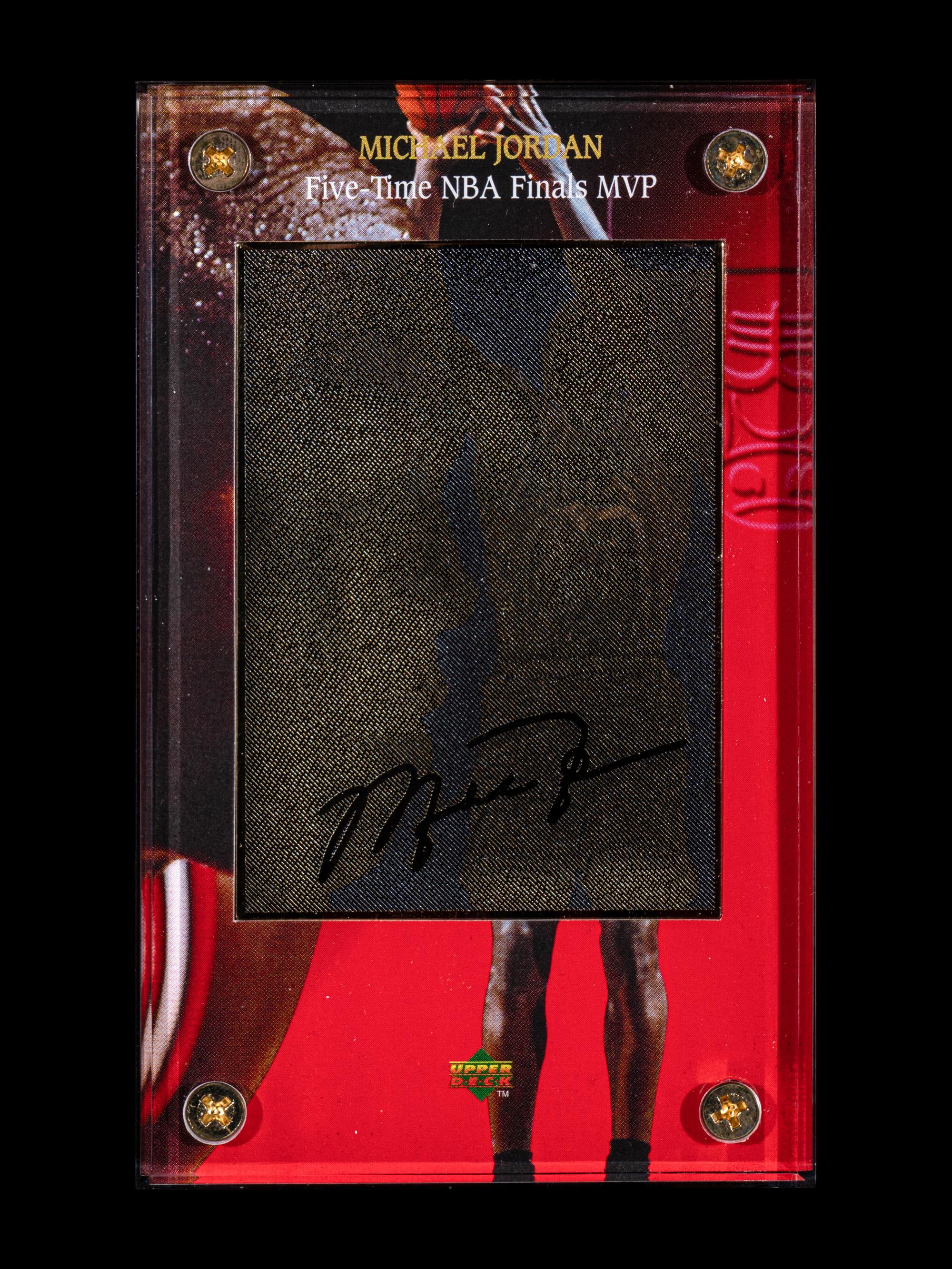A Group of Three 1997 Upper Deck Limited Edition Michael Jordan 24k Gold Nickel Silver Cards,