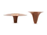 Two Studio Craft Turned-Wood Vases