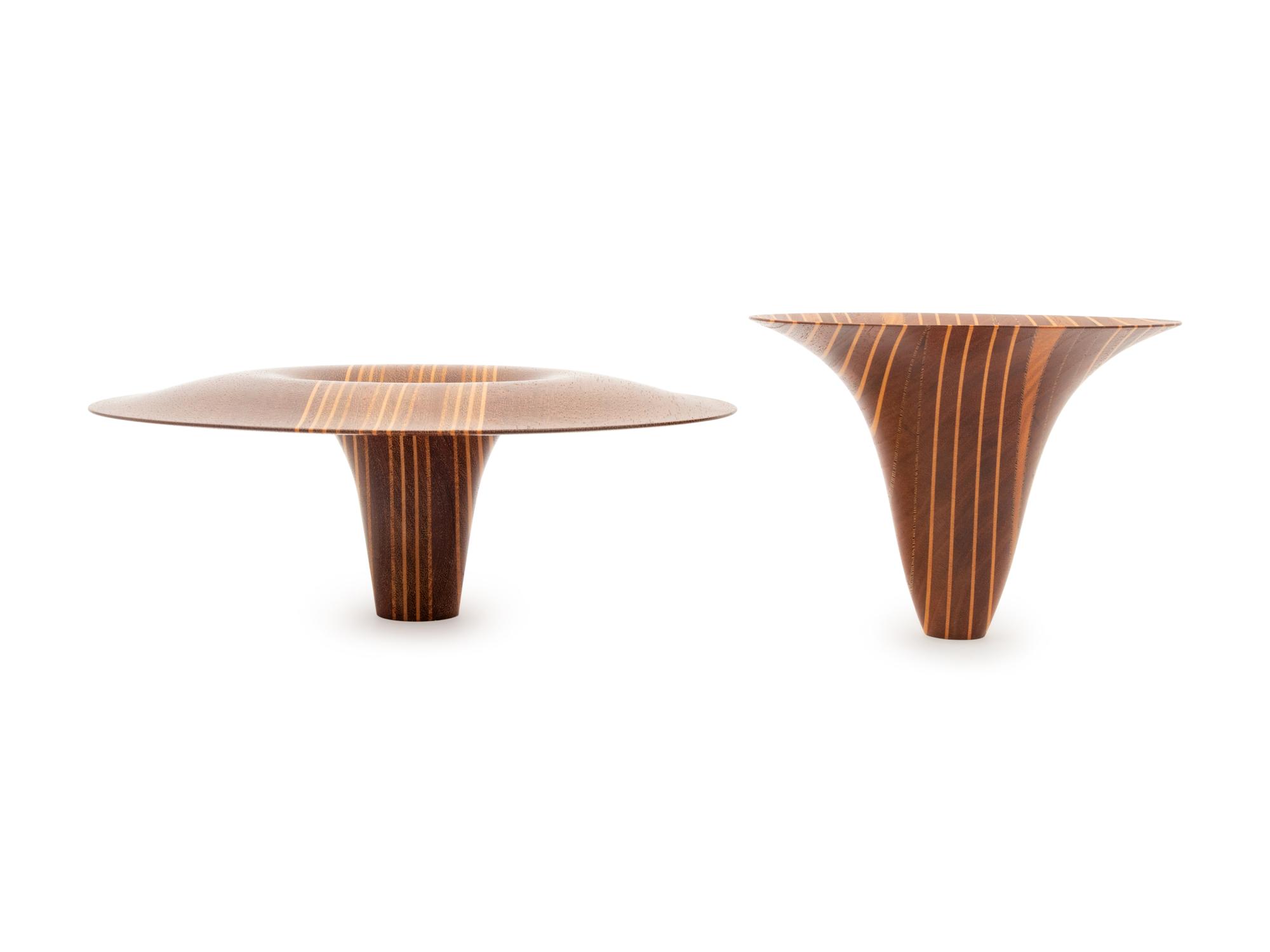 Two Studio Craft Turned-Wood Vases