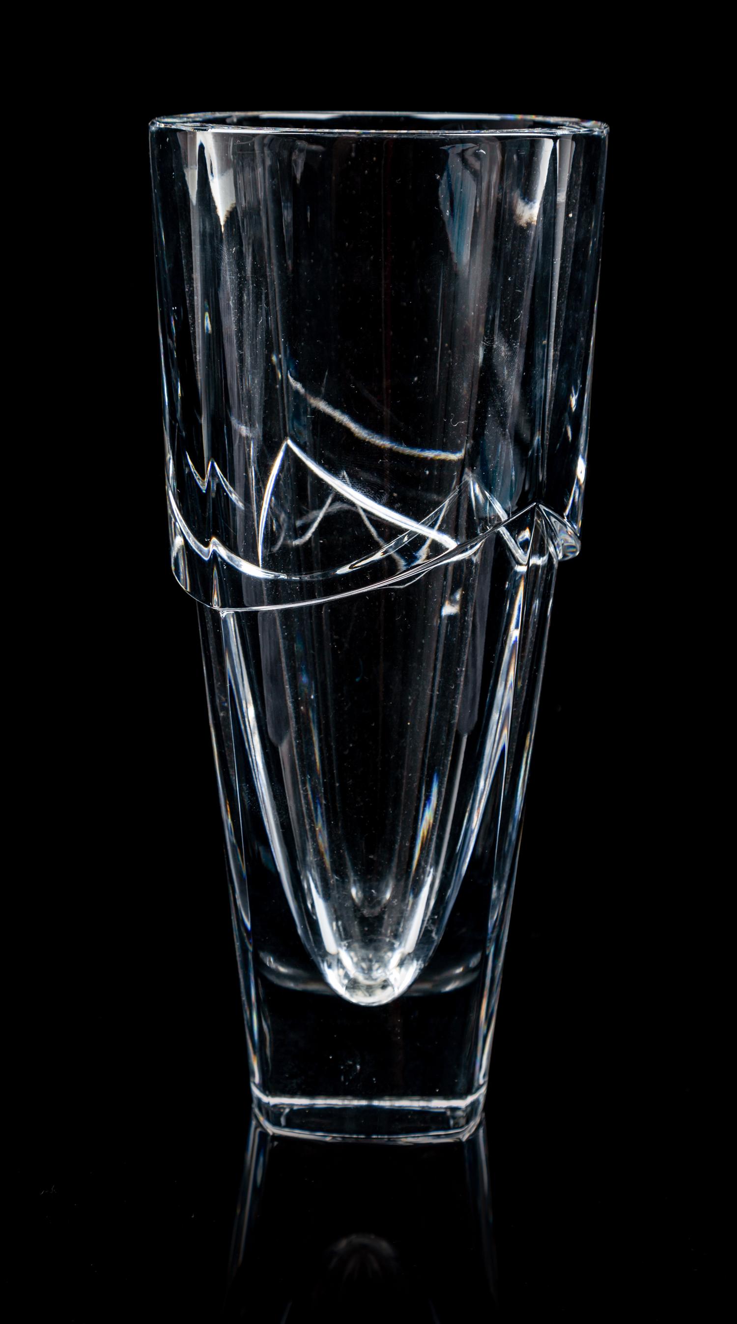 An Orrefors Cut Glass Vase Height 9 3/8 inches. — SECOND-HALF 20TH CENTURY