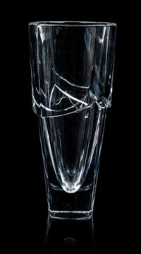 An Orrefors Cut Glass Vase Height 9 3/8 inches. — SECOND-HALF 20TH CENTURY