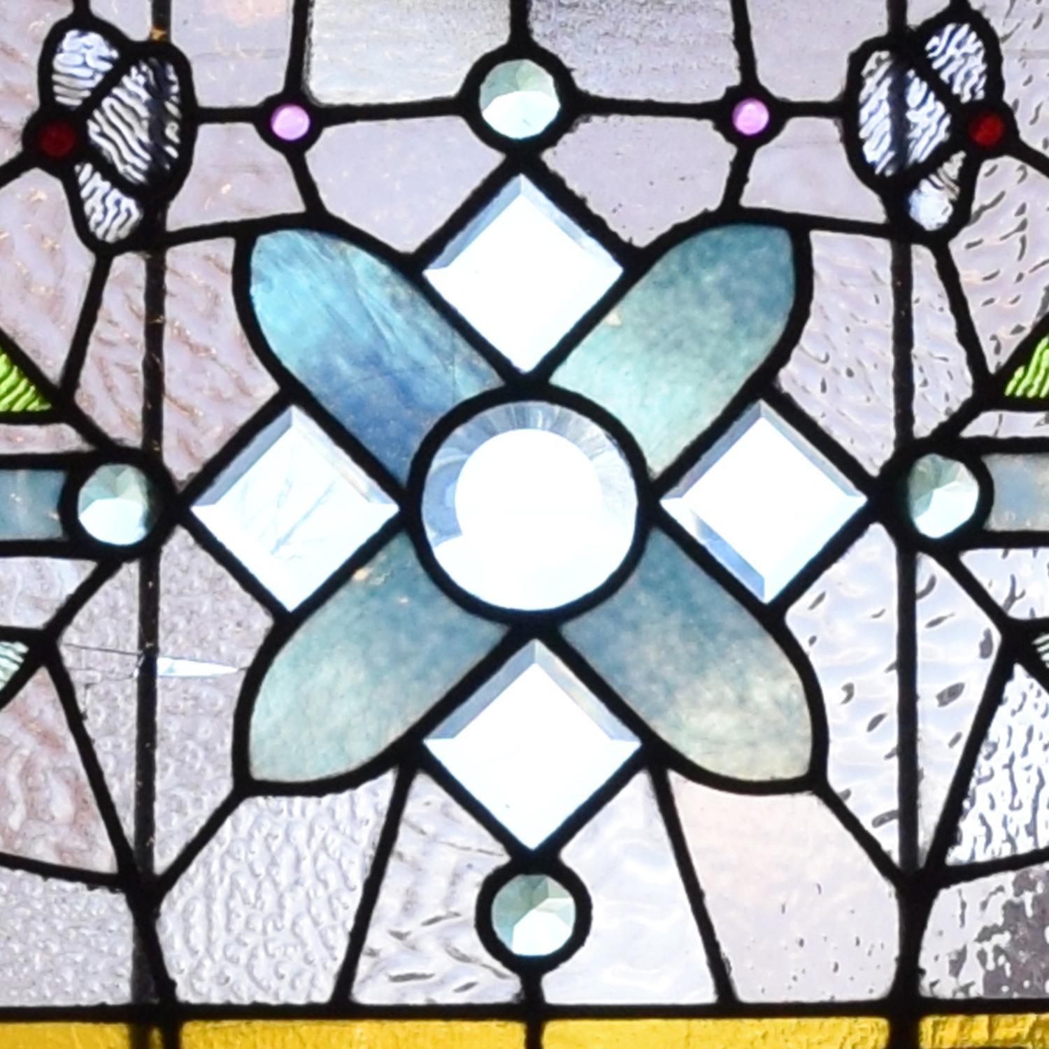 A Stained Glass Window 65" W x 2" D x 22.5" H, — United States, 19th Century
