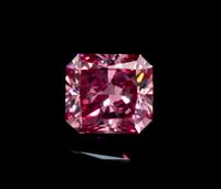 A 0.54 Carat Radiant Cut Fancy Intense Purplish Pink Diamond,
