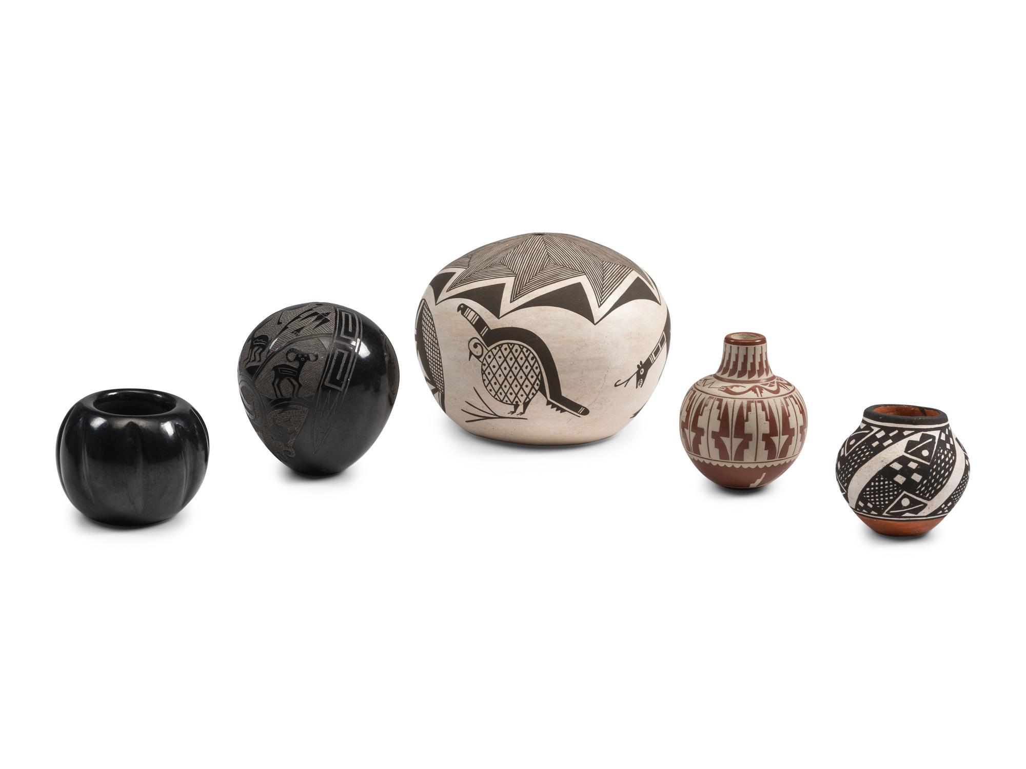 Acoma and Santa Clara Miniature Pottery Seed Jars