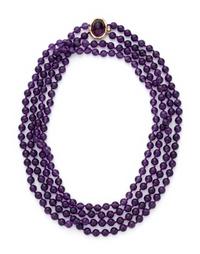 COLLECTION OF YELLOW GOLD AND AMETHYST JEWELRY