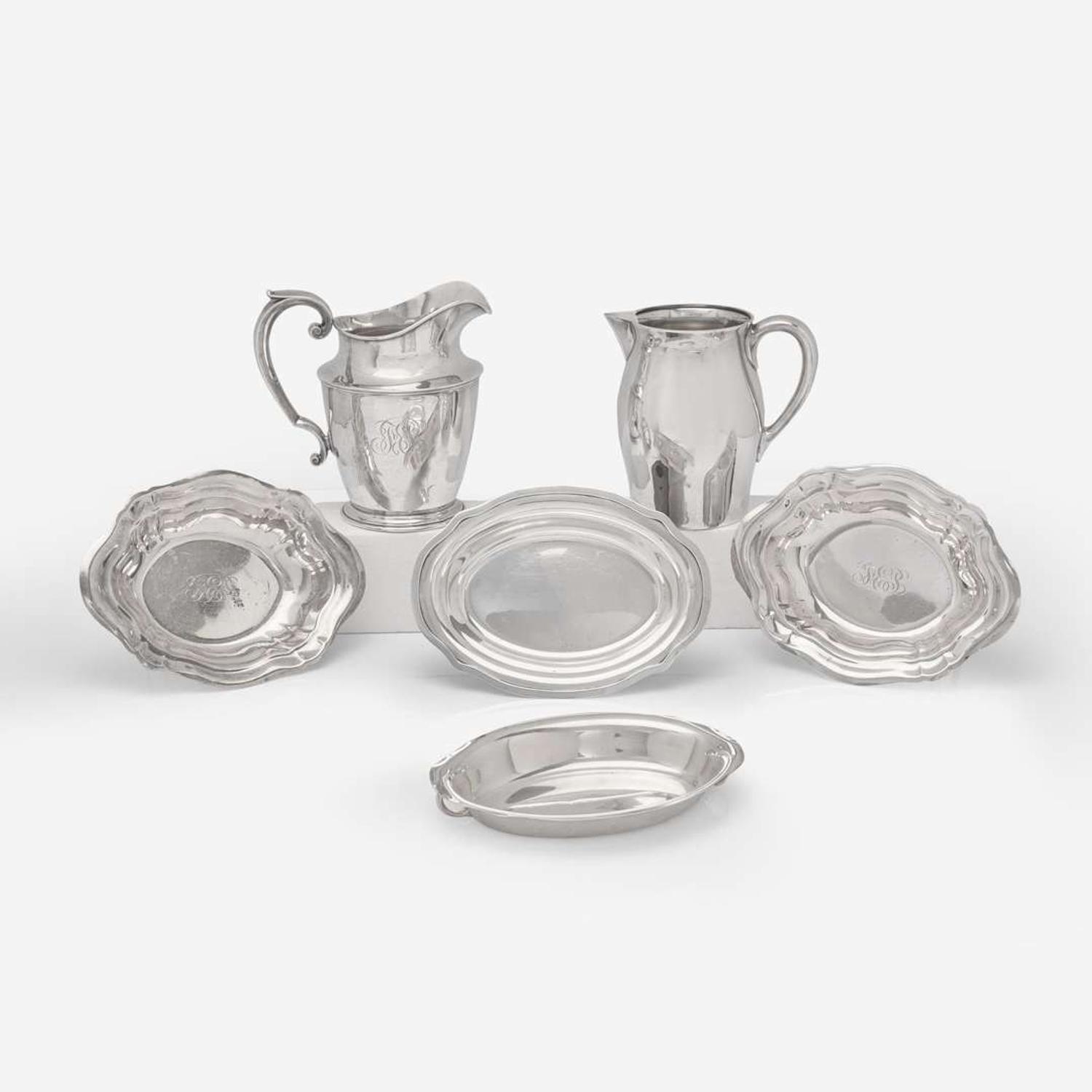A group of six sterling silver tablewares Various makers, 20th century