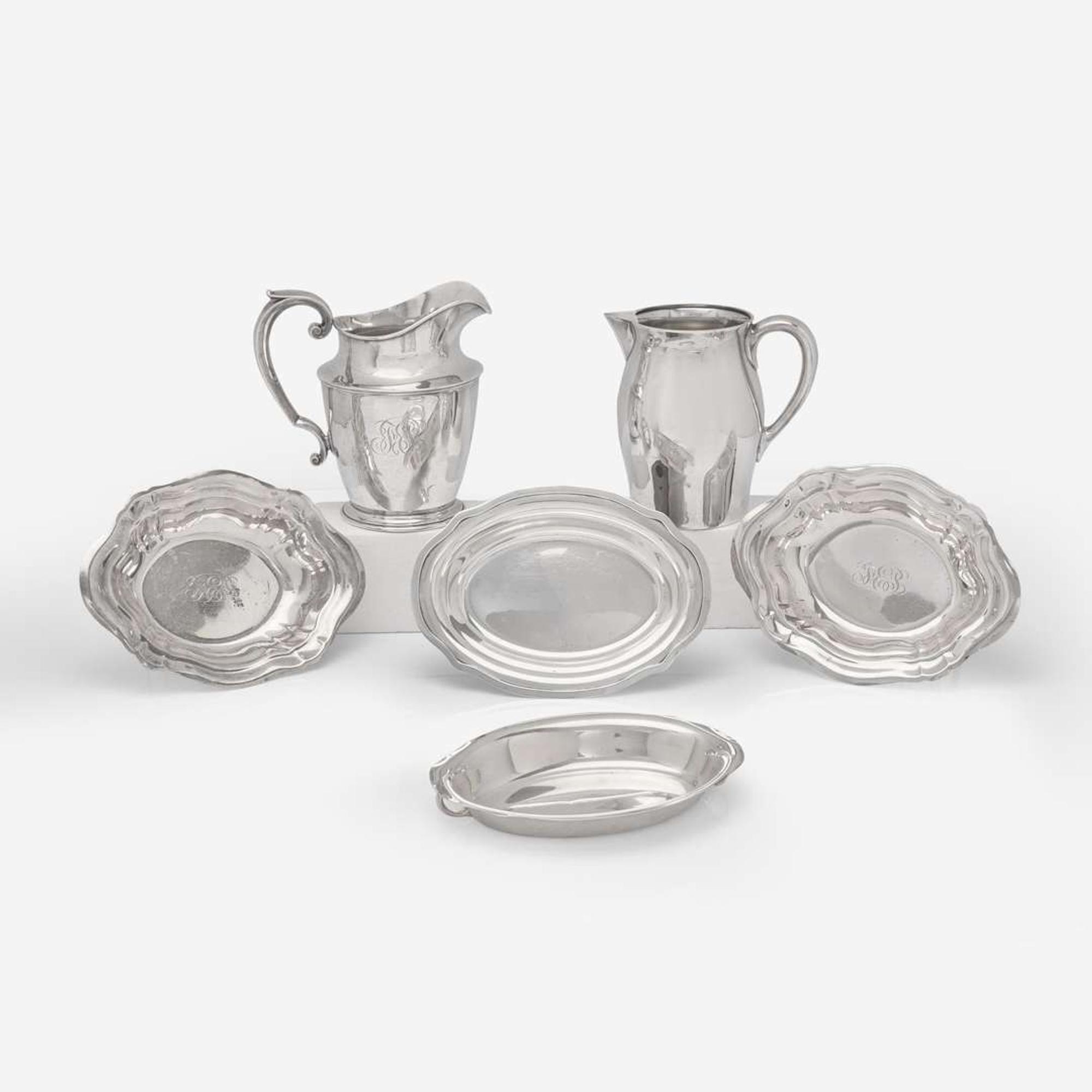 A group of six sterling silver tablewares Various makers, 20th century