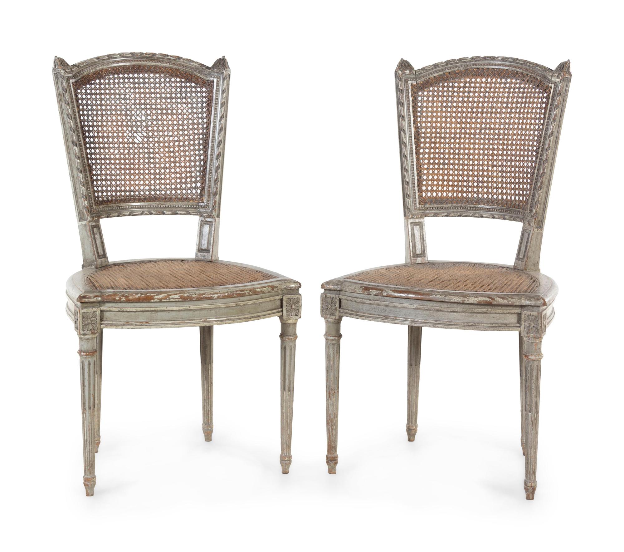 A Pair of Louis XVI Painted Side Chairs