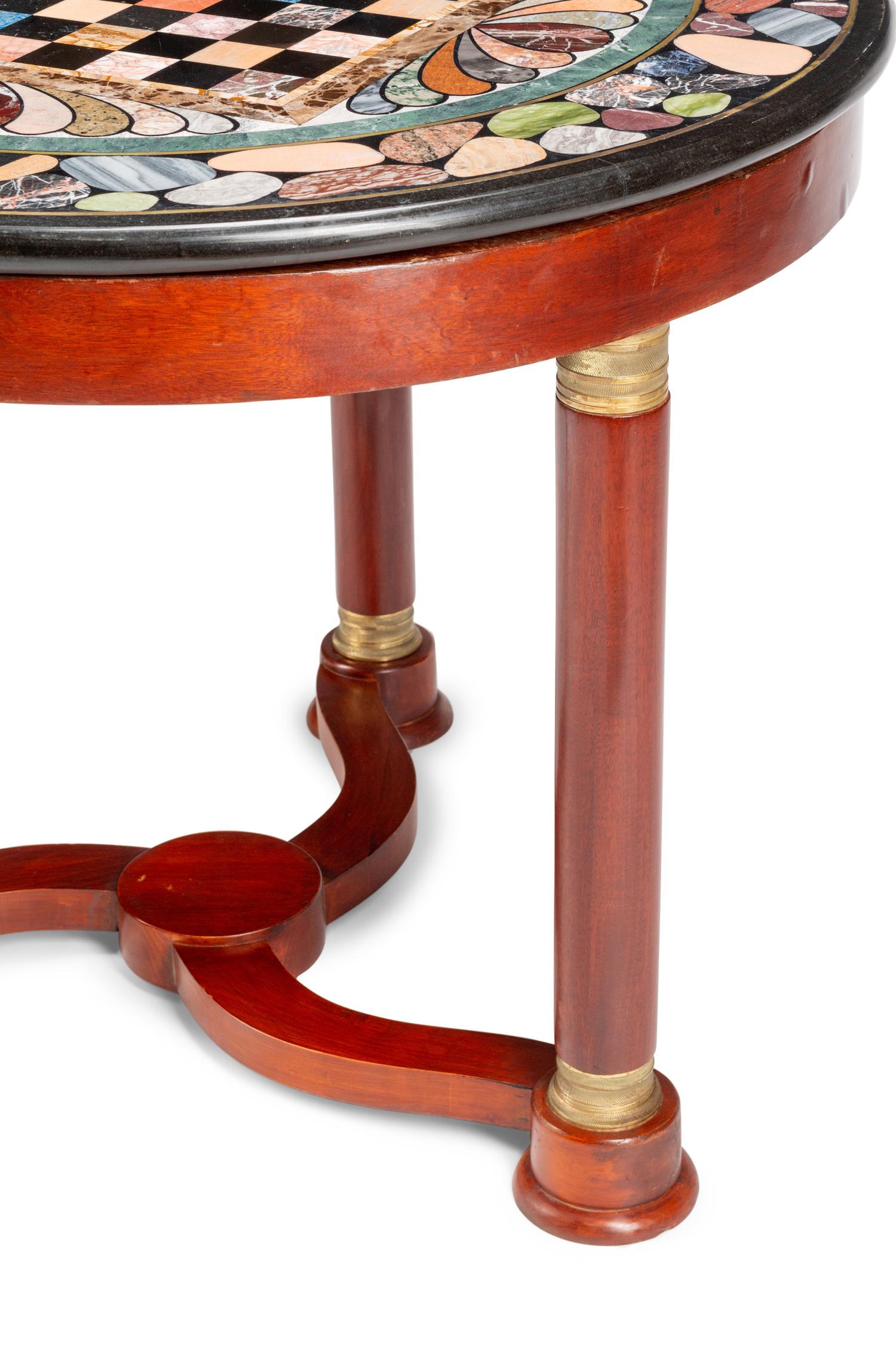 An Empire Style Mahogany and Specimen Marble-Top Center Table