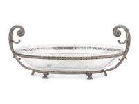 A Silver-Plate and Cut Glass Centerpiece Bowl