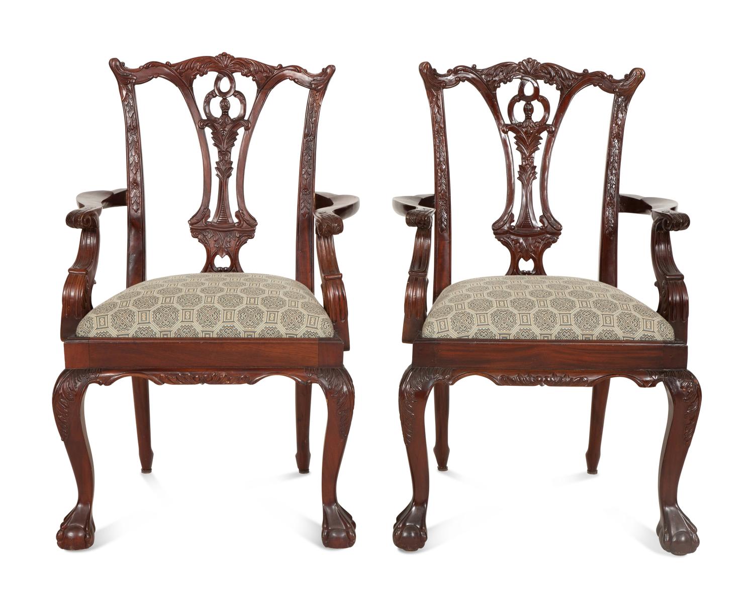 A Set of Ten George III Style Mahogany Dining Chairs