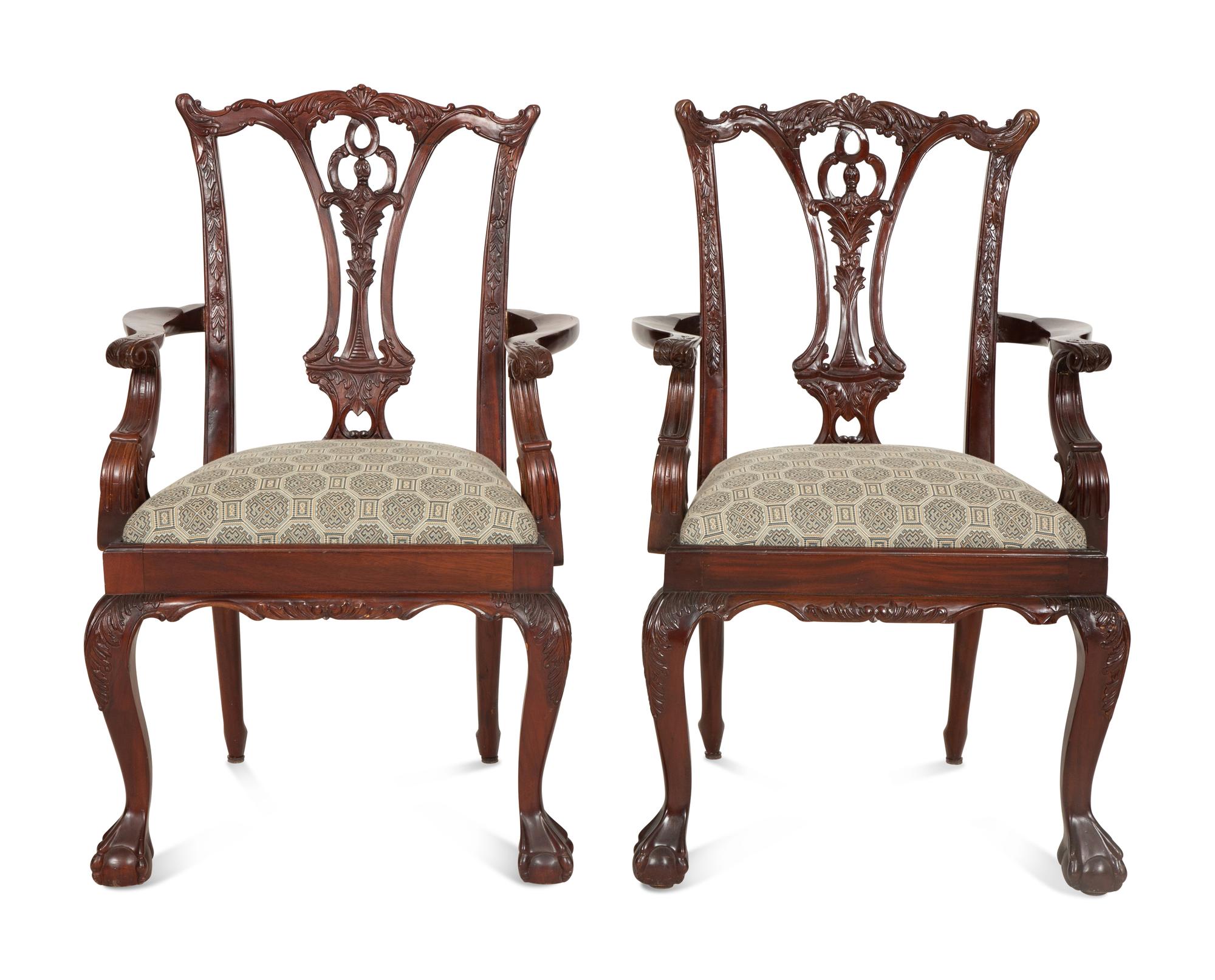 A Set of Ten George III Style Mahogany Dining Chairs