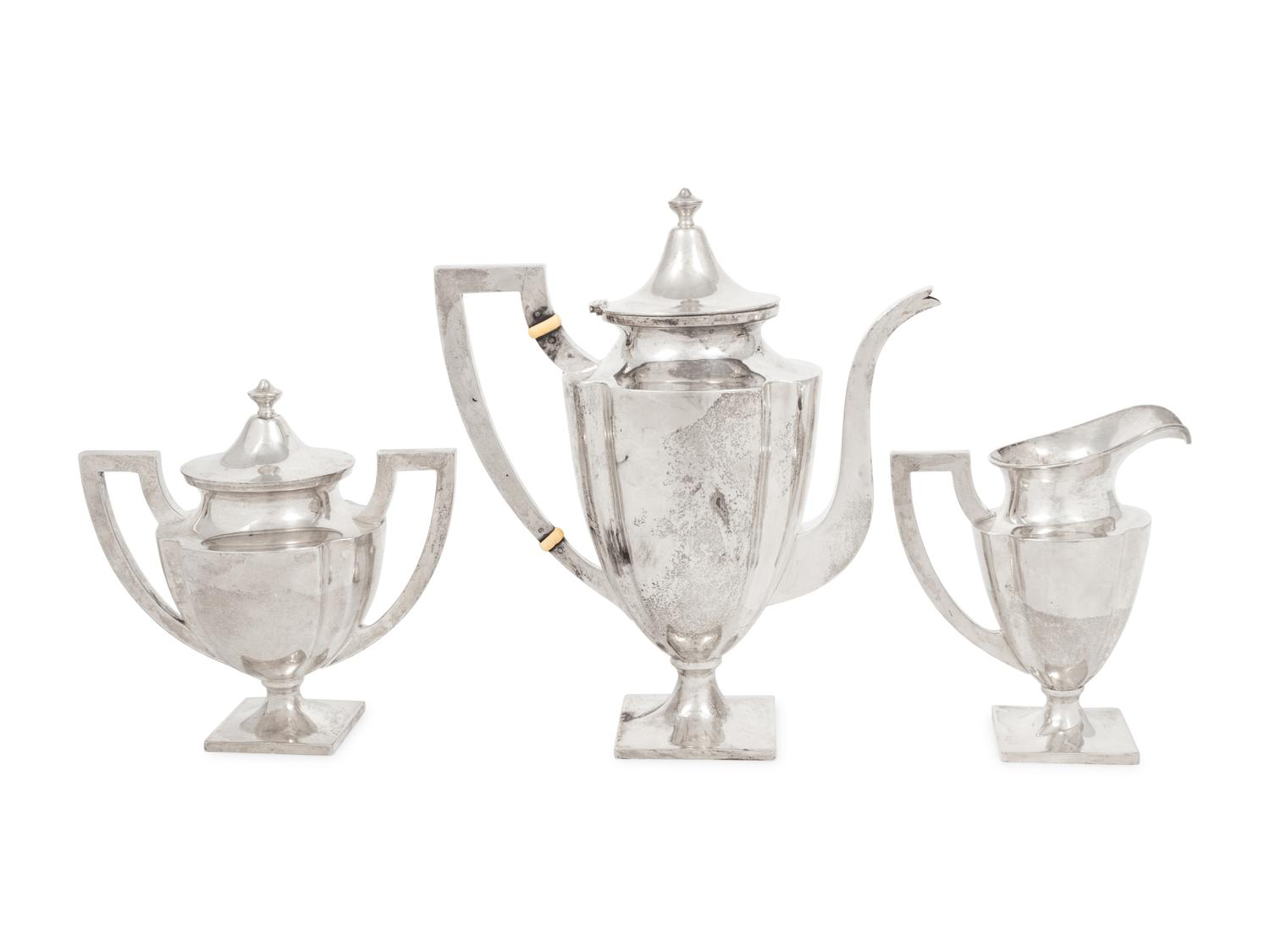 An American Silver Three-Piece Coffee Service