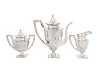 An American Silver Three-Piece Coffee Service