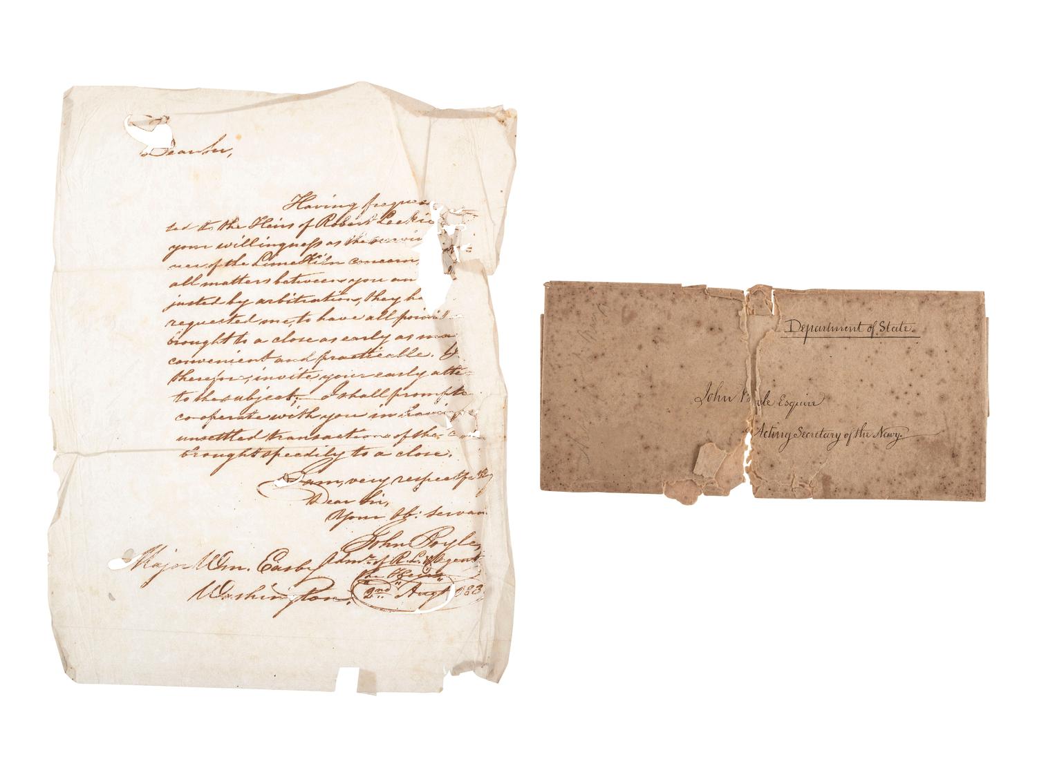 [ILLINOIS] -- [BOYLE, John (1777-1849)]. Archive of correspondence and documents related to the land holdings of speculator, businessman, and Secretary of the Navy John Boyle.