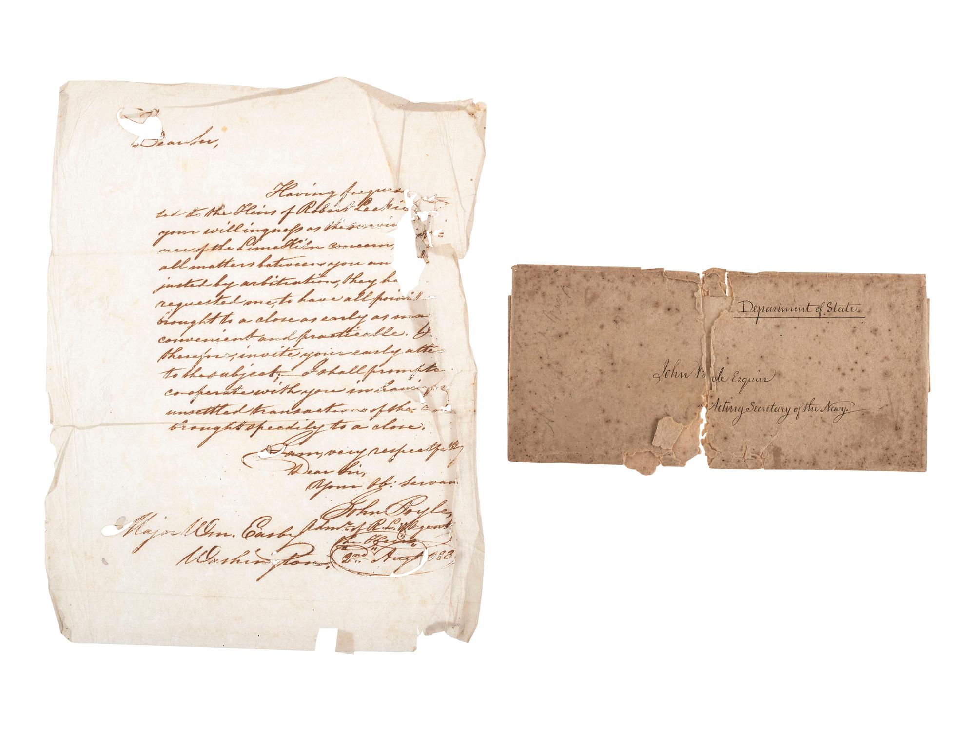 [ILLINOIS] -- [BOYLE, John (1777-1849)]. Archive of correspondence and documents related to the land holdings of speculator, businessman, and Secretary of the Navy John Boyle.