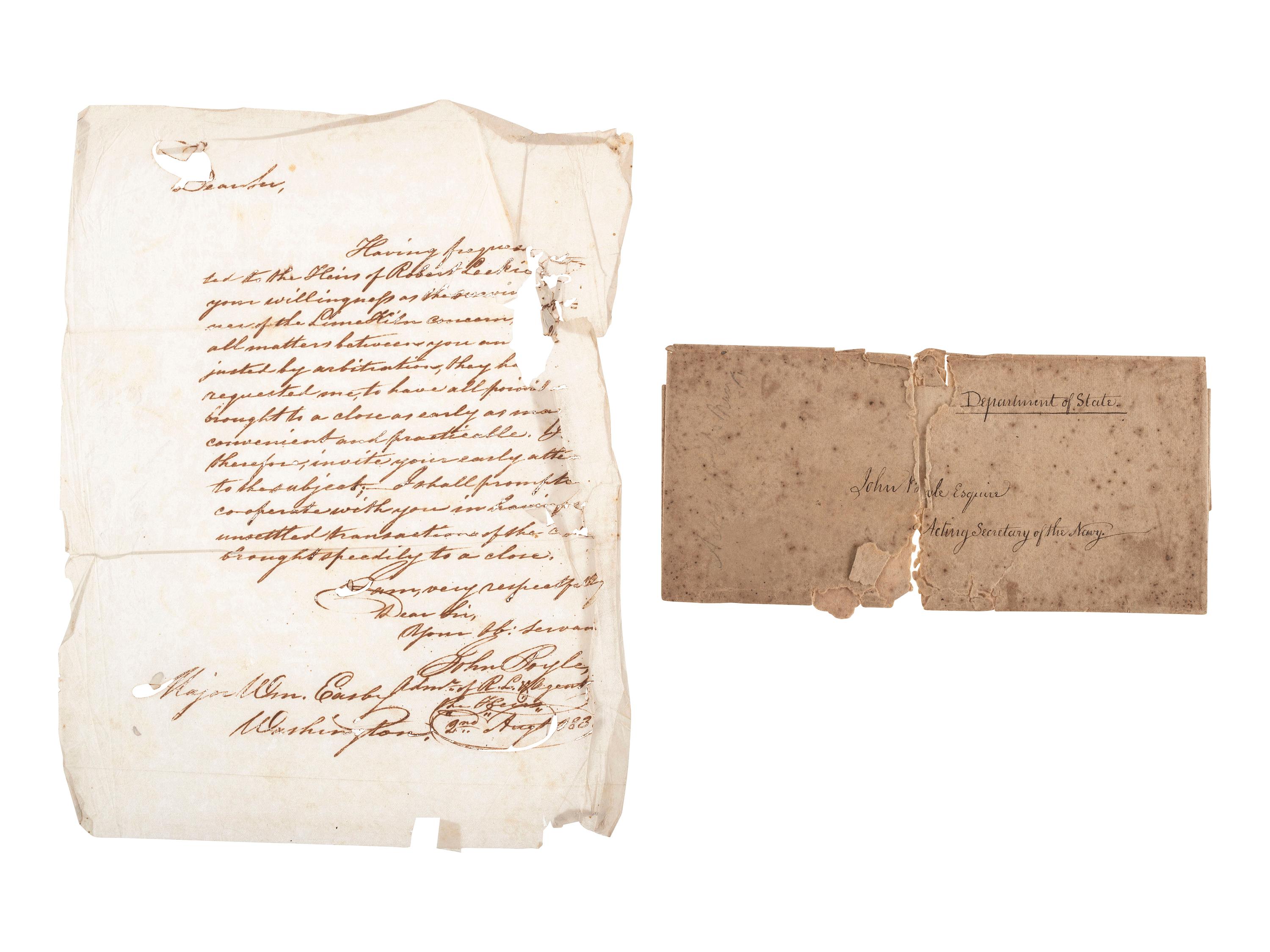 [ILLINOIS] -- [BOYLE, John (1777-1849)]. Archive of correspondence and documents related to the land holdings of speculator, businessman, and Secretary of the Navy John Boyle.