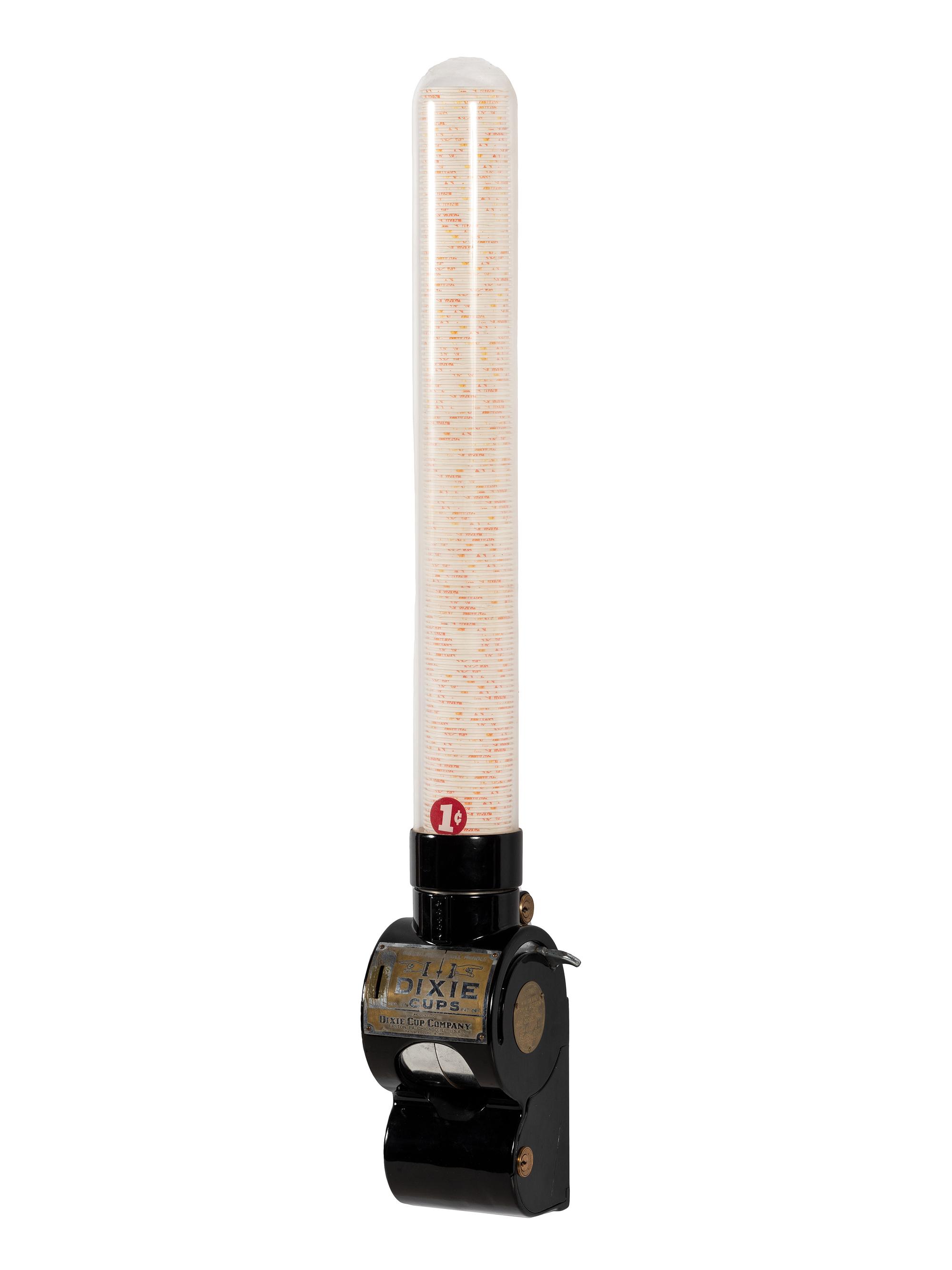 A Dixie Cup Co. One Cent Wall Mounted Cup Dispenser