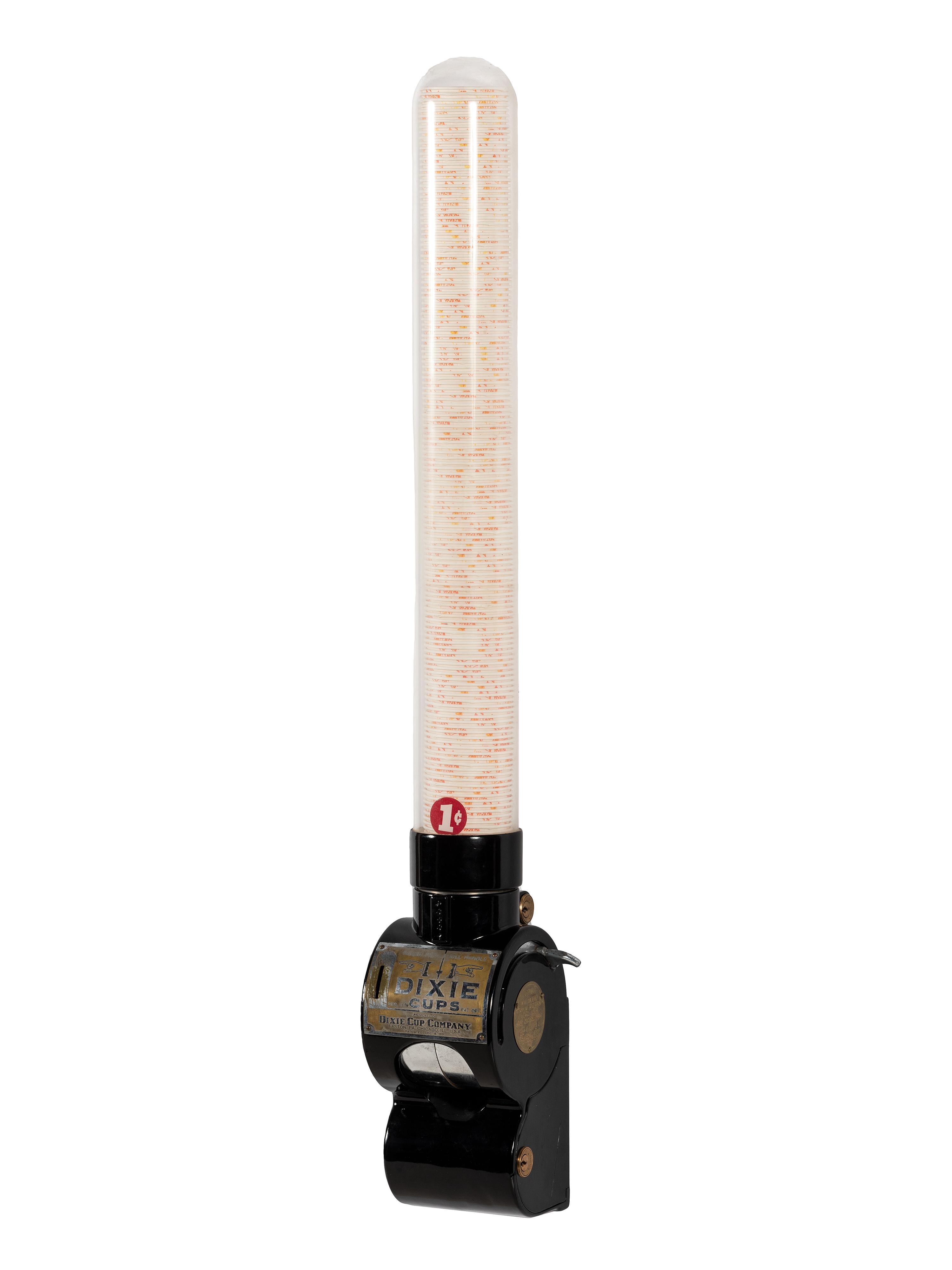 A Dixie Cup Co. One Cent Wall Mounted Cup Dispenser