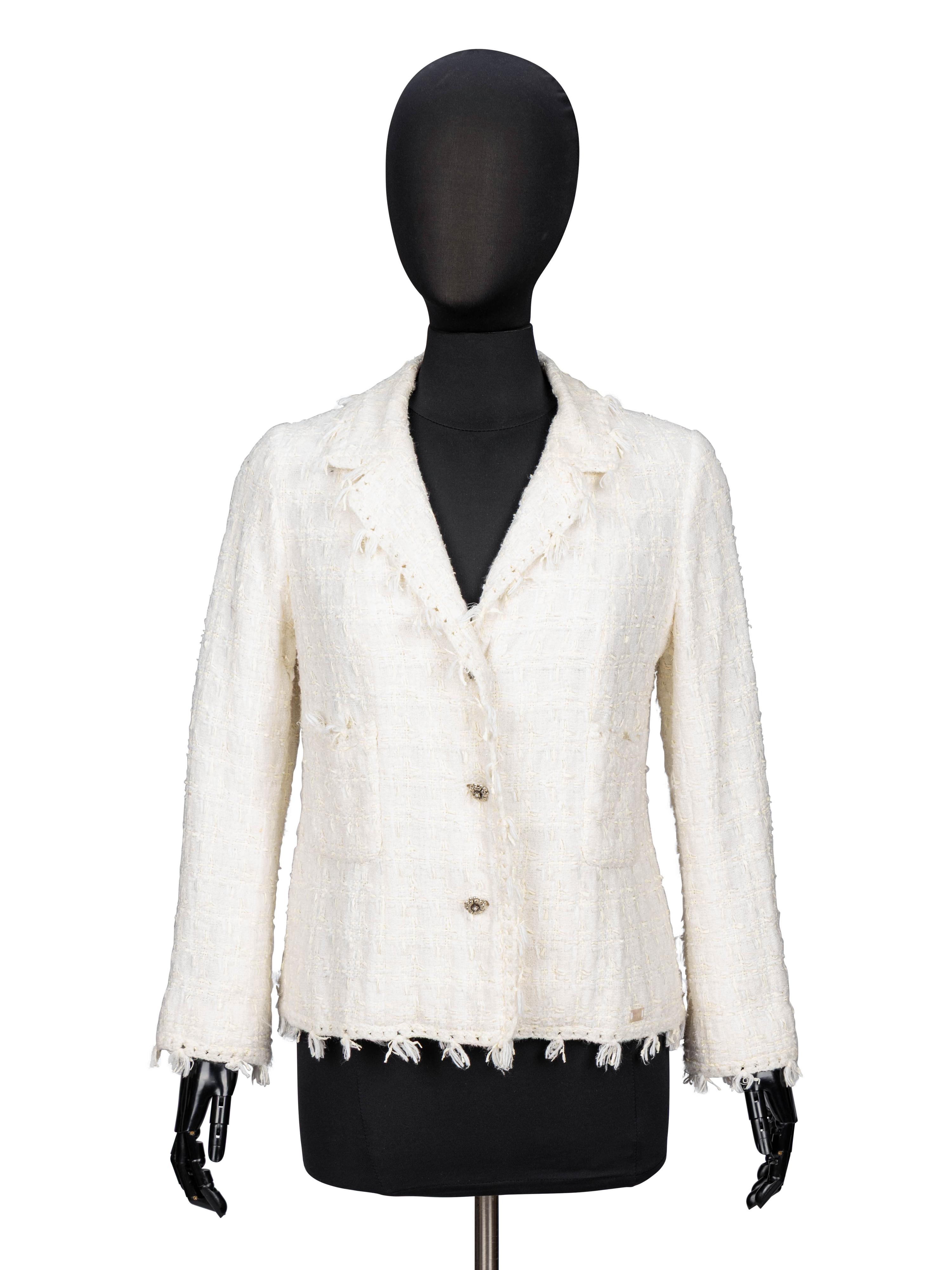 Chanel, White Fantasy Tweed Jacket