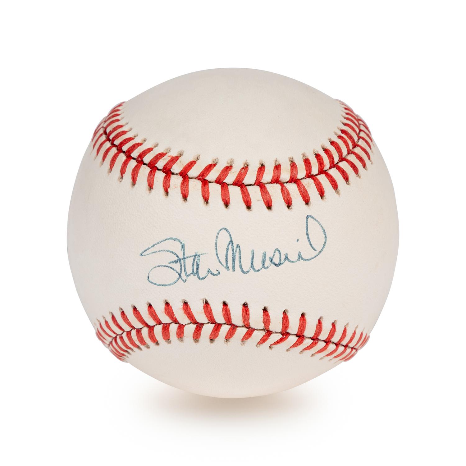 A Group of Stan Musial Signed Autograph Items Including a Limited Stat Baseball and John F. Kennedy Photograph (Beckett Authentication Services Certified),