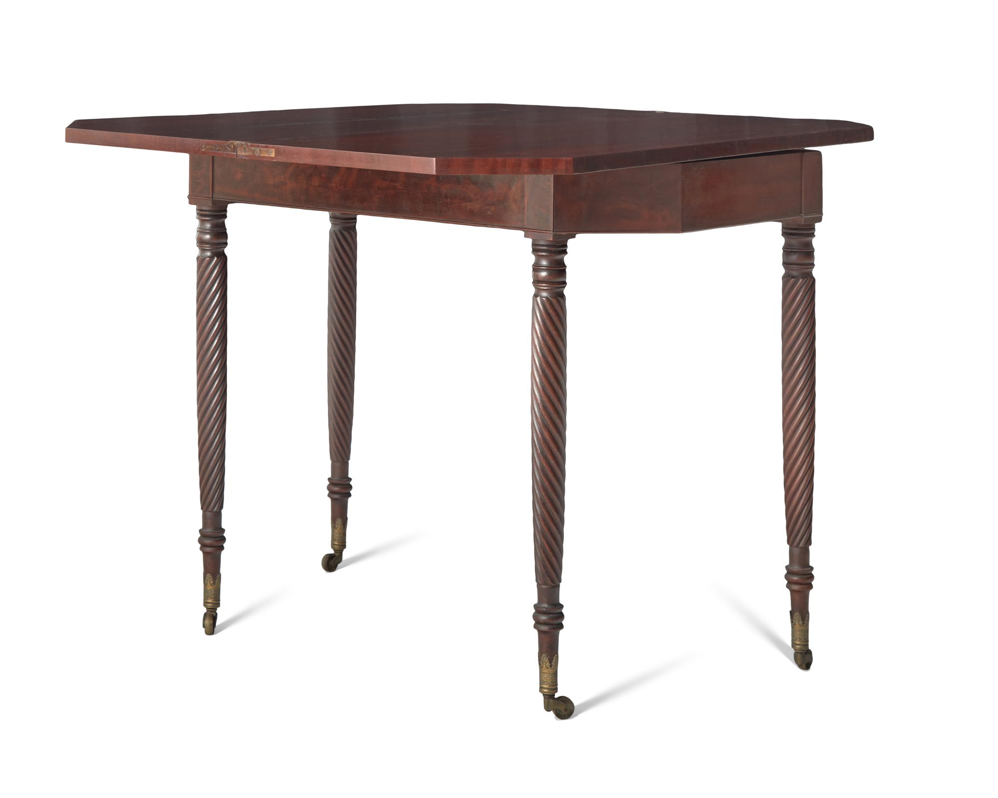 A Federal Figured Mahogany Card Table