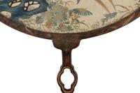 A Pair of Embroidered Silk Circular Fans