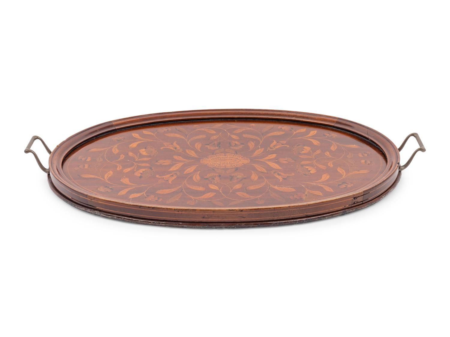 A Dutch Marquetry Serving Tray