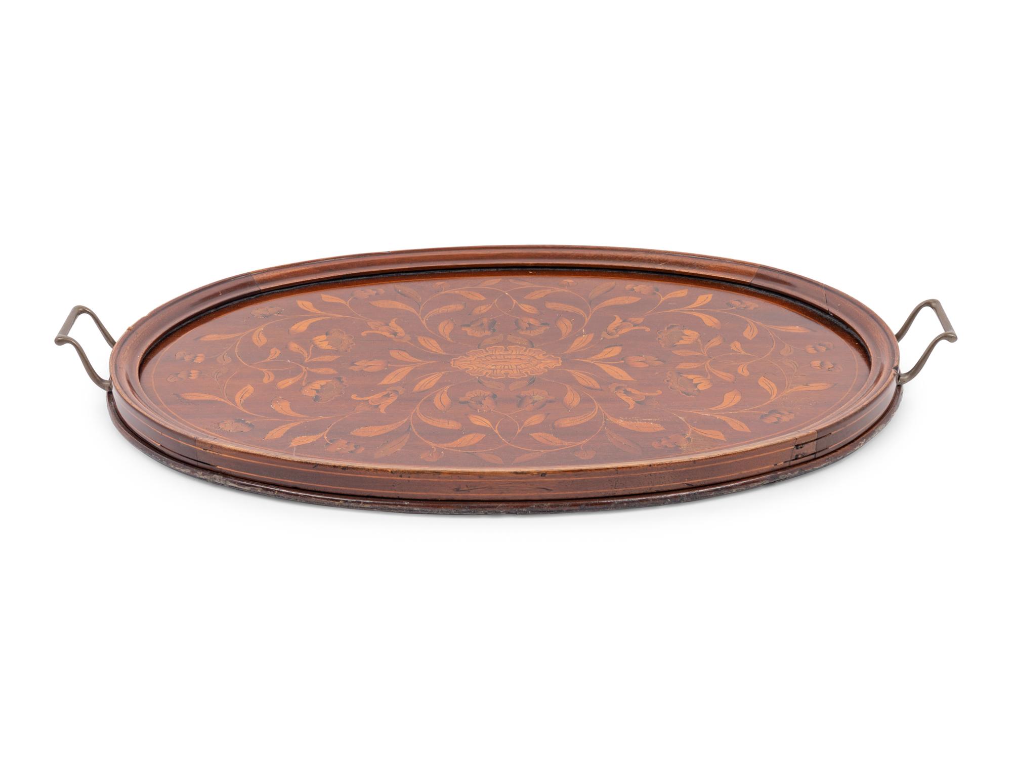 A Dutch Marquetry Serving Tray