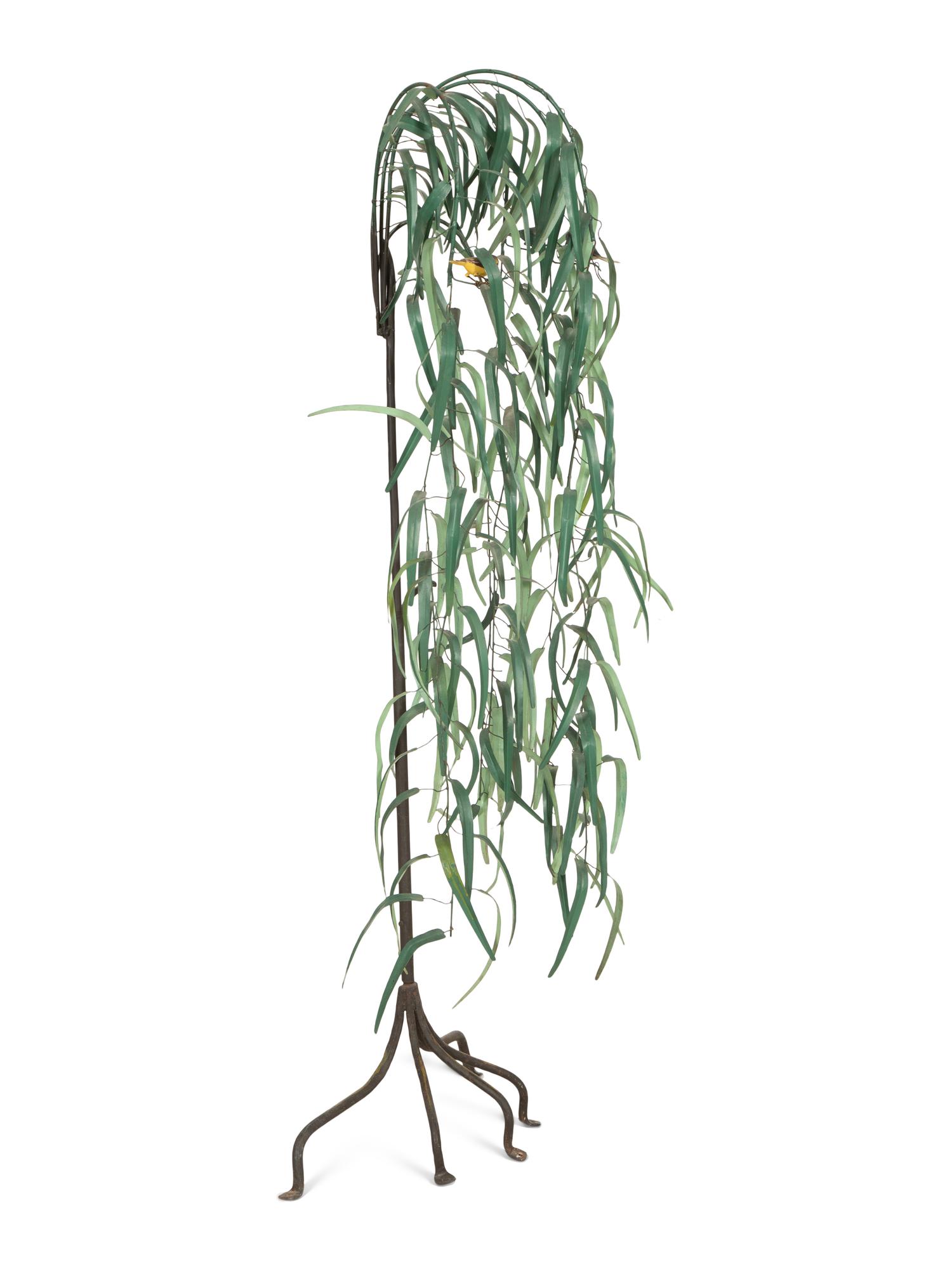A Painted Tole Model of a Willow Tree